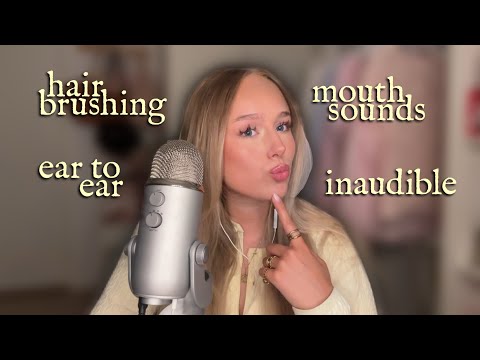 ASMR ALPHABET TRIGGERS - pt. 1 a-k, mouth sounds, hair brushing, inaudible, ear to ear ++