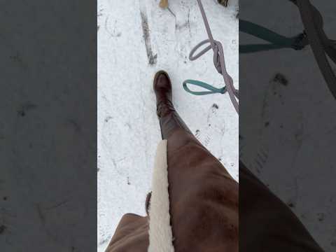 ASMR mit braunen Boots im Schnee im Winter. 🥶