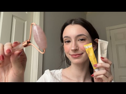 ASMR for morning of a stressful day☀️ | affirmations & skincare | anxiety relief