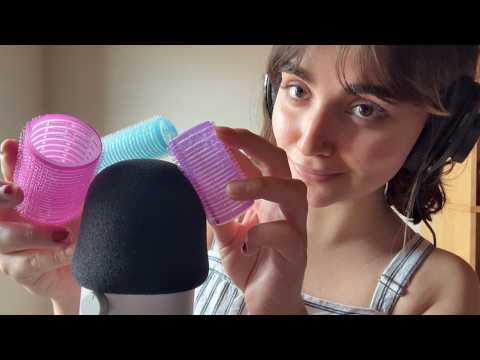 ASMR Tingly Sounds Right Inside Your Ears w/ hair rollers (no talking)