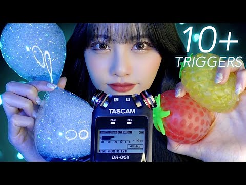 【ASMR】今すぐ眠りたい人向け😪10種類＋の最強トリガー(囁き声/TASCAM mic)