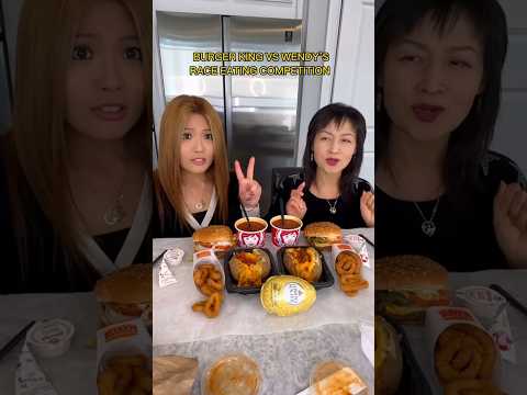 BURGER KING VS WENDY'S RACE! #shorts #viral #mukbang