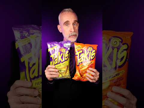 Rich guy tries Takis Pickle Punch and Intense Nacho corn chips