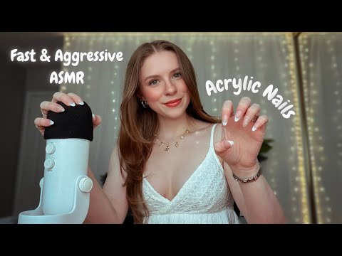 FAST AND AGGRESSIVE ASMR TRIGGERS WITH ACRYLIC NAILS