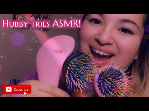 ASMR| Husband brushes my hair, very relaxing 💜| No talking