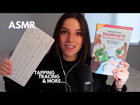 ASMR Keyboard Typing, Tracing, and Plastic Tapping [Raspberry Pi 400 Unboxing]