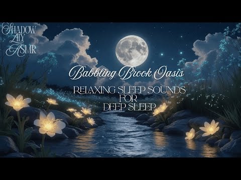 Whispering Waters | 1 Hour Babbling Brook | Deep Sleep | Binaural Beats for Relaxation and Insomnia