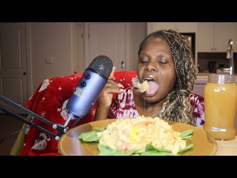 MY BOYFRIEND GAVE ME SOME MONEY MACARONI PASTA SALAD WITH APPLE CIDER ASMR EATING SOUNDS