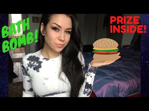 ASMR Fizzy Hamburger Bath Bomb! Mystery Prize Inside! Soft Spoken Chit Chat