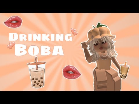 Drinking boba tea🧋 ~ playing adopt me and coffee tower! (custom video)