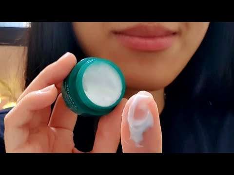 ASMR Face Touching & Tongue Clicking 🌷☁️ lipbalm, personal attention, hand movement, facial massage