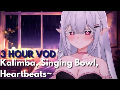 ASMR Kalimba, Singing Bowl, & Heartbeats! ~ ♡ (Binaural) (3DIO)