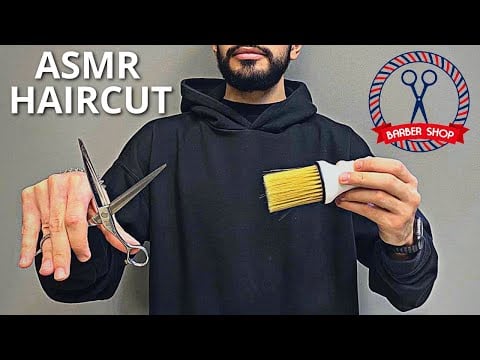 ASMR HAIRCUT No Talking - Fast and Aggressive Haircut Barbershop ASMR. Barber Scissors ASMR Haircut