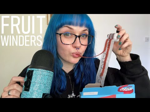 ASMR Eating Strawberry Fruit Winders (Eating Sounds, Crossword & Paper Crinkles) 🍓