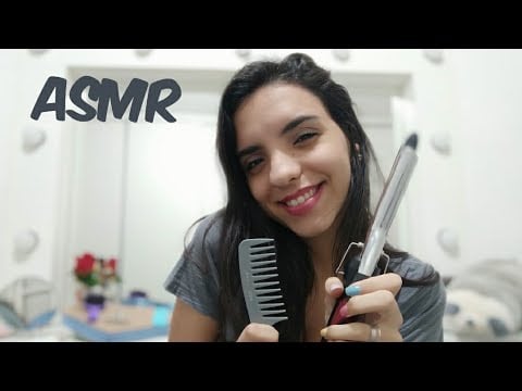 ASMR- ROLEPLAY CABELEIREIRA FAZENDO SEU BABYLISS. (CASEIRINHO)