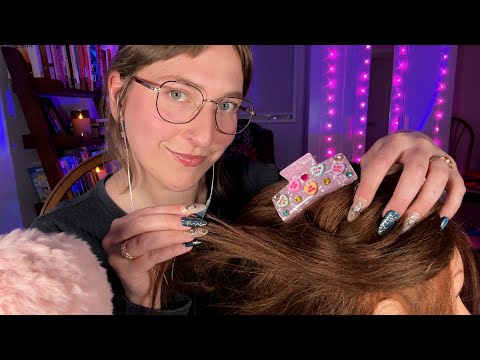 ASMR Hair Play Salon ~ Gently Playing w Your Hair & Scalp for Relaxation 💆‍♀️