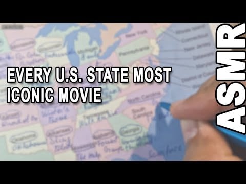 ASMR : The Most Famous 🎬 Movie from Every U.S. State  ( ASMR Whispering + Writing )