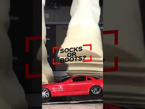 Boots vs Socks! Oddly Satisfying Toy Car Crushing! ASMR