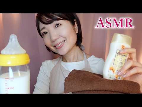 【ASMR】産後のやさしいケア🌙｜産後ケアホテル・助産師訪問・乳腺炎ケア（途中広告なし）