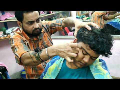 Back pain relief asmr Upper body and head massage by biswajit barber