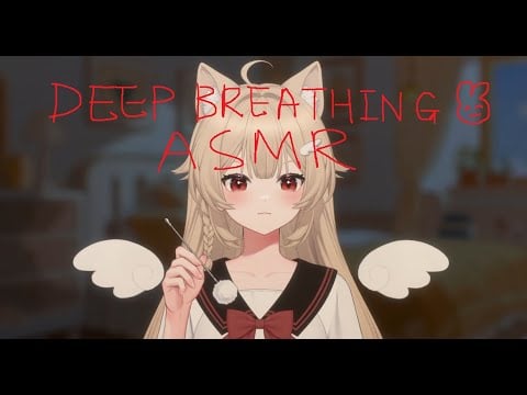 [3DIO ASMR] deep breathing but i get embarrassed from the throat croak so i end the recording fast