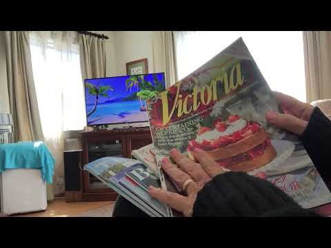 Ad-free ASMR; magazine page turning, soft spoken