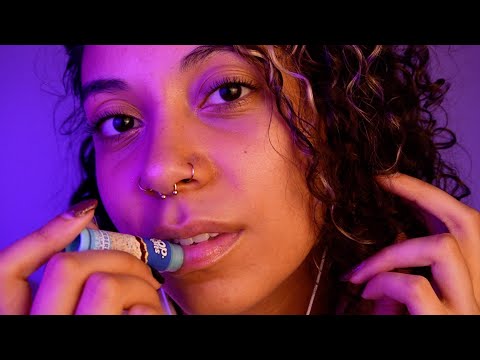 *LIP BALM TINGLES* Wet Mouth Sounds & Lip Balm Sounds (ear to ear, background asmr)