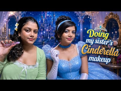 ASMR | Doing My Sister Cinderella Makeup |🩵👠