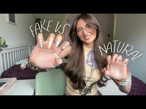 ASMR fake VS natural nails (mic scratching edition) 