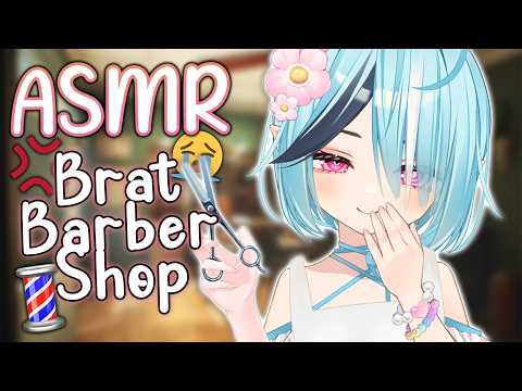 【ASMR】Highest Rated Barbershop (But it's Run by a Brat) 💈Men's Hair Cut, Hair Wash & More