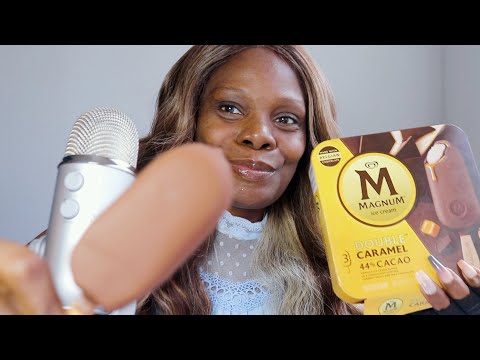 Double Caramel Magnum Treat ASMR Eating Sounds