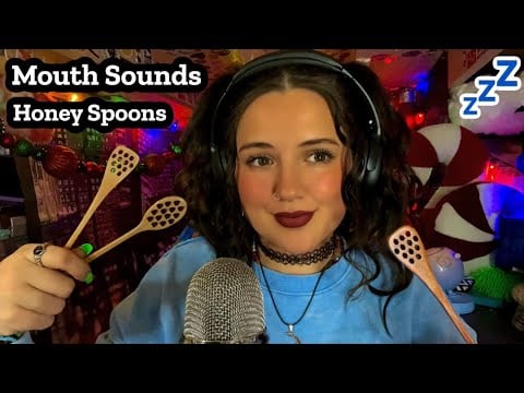 ASMR Honey Spoons and Mouth Sounds for sleep! Satisfying sounds and visuals to help you relax! 