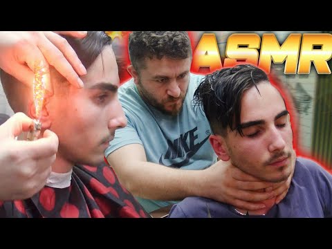 ASMR THROAT MASSAGE=EAR BURN=NECK AND EAR CRACK=head,face,ear,neck,sleep massage=ASMR TURKISH BARBER