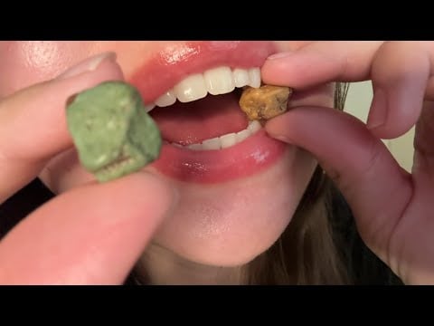 asmr ~ eating candy rocks 🪨 w/ mouth sounds & rambles (w/ mic)