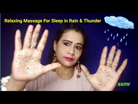 Asmr Sleep Massage in Rain & Thunder 🌧️💆‍♀️ (Scalp, Neck, Back, Shoulders & Hands)| Asmr Ghosal