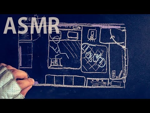 ASMR Chalk on BLACKBOARD #2 - ENGLISH & FRENCH Soft Spoken