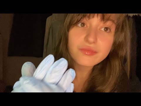 asmr glove sounds w/ body scratching, finger flutters, hand movements