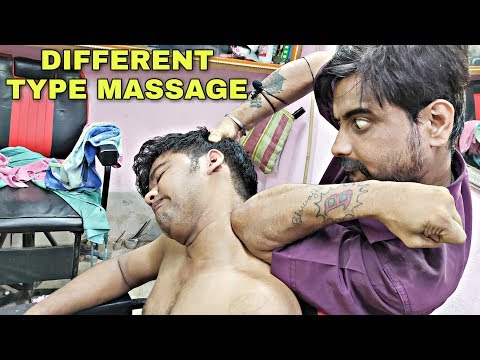 Powerful head and body massage therapy by Indian barber | neck massage with neck cracking ASMR