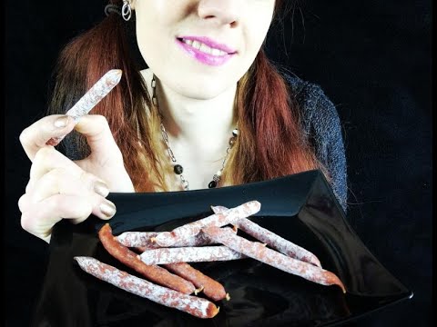 ASMR | MINI SALAMI STICKS (No Talking) | Eating Sounds
