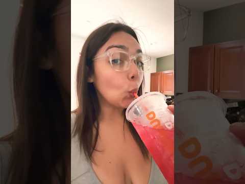 DUNKIN ASMR | NEW SPARKED ENERGY drinking sounds #mukbang