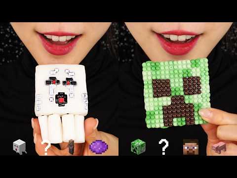 MINECRAFT FOOD IN REAL LIFE ASMR🐽 MINECRAFT STAMP UNBOXING ASMR SUGAR FONDANT EATING SOUND 👻
