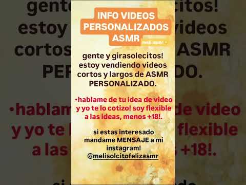 mi Instagram es melisunasmr o mi gmail melisolferre@gmail.com