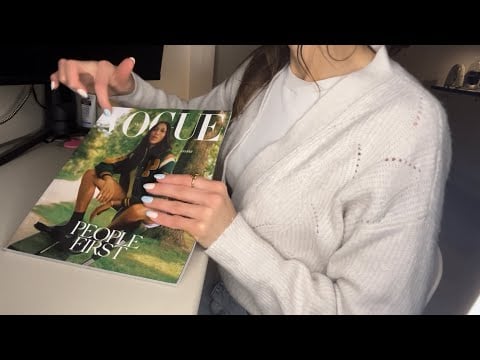 ASMR Page Turning, Tapping, Whispering, Paper flipping, Vogue NL magazine