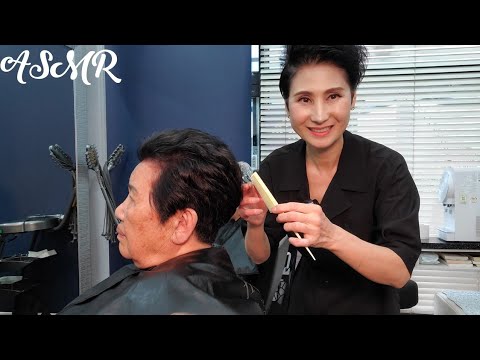 미용실 ASMR  90대 어머니 다크브라운 흰머리염색   Mother in her 90s dark brown gray hair dye/Korean hair salon