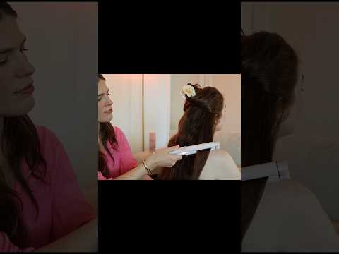 Girl on vacation gets you ready for a date 🌺 #asmr #asmrsounds #asmrhair #asmrhairplay