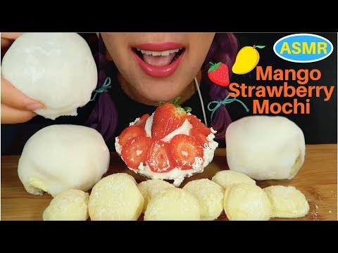 ASMR MANGO MOCHI+STRAWBERRY TART EATING SOUND |망고찹쌀떡, 딸기 타르트 리얼사운드 먹방|CURIE.ASMR