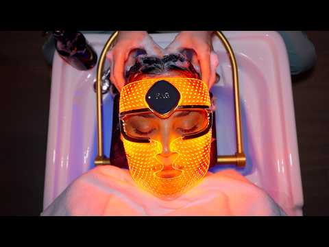 ASMR: Luxury High-Tech LED Facial, Ice Bath, Onsen, Ear Cleaning & Head Water Massage