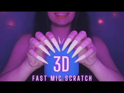 Asmr Fast and Aggressive Mic Scratching - Brain Scratching with Long Nails | No Talking for Sleep 1H