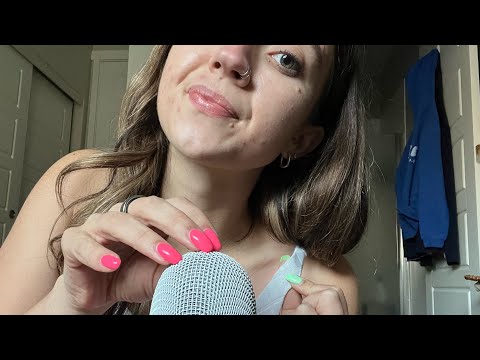 ASMR| Long Nail Mic Scratching, Strap Snapping/ Collarbone Tapping