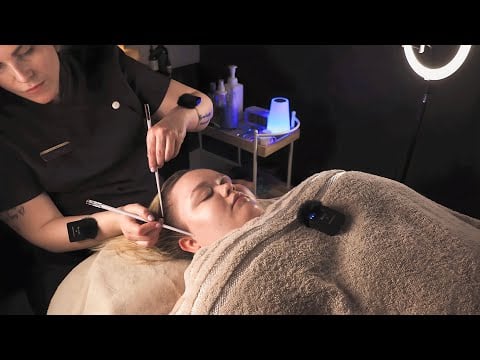 A Real Person ASMR Back, Face And Scalp Massage With Voice